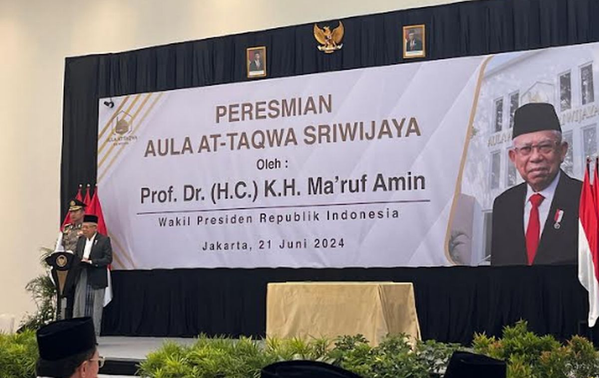 Wapres Ma’ruf Amin Resmikan Aula Masjid At-Taqwa Sriwijaya